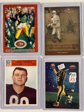 Vintage NFL Football Card Lot • Brett Favre • Troy Aikman • Mike Ditka + More